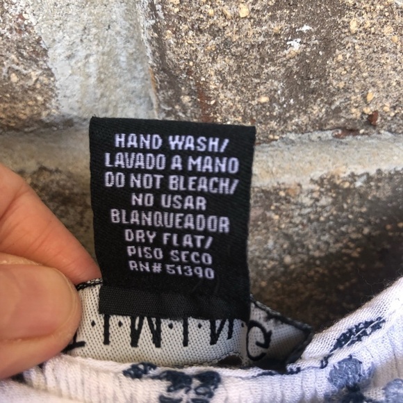 T.i.m.i.n.g.  - Off the Shoulder Blue & White Sz M - Picture 6 of 10